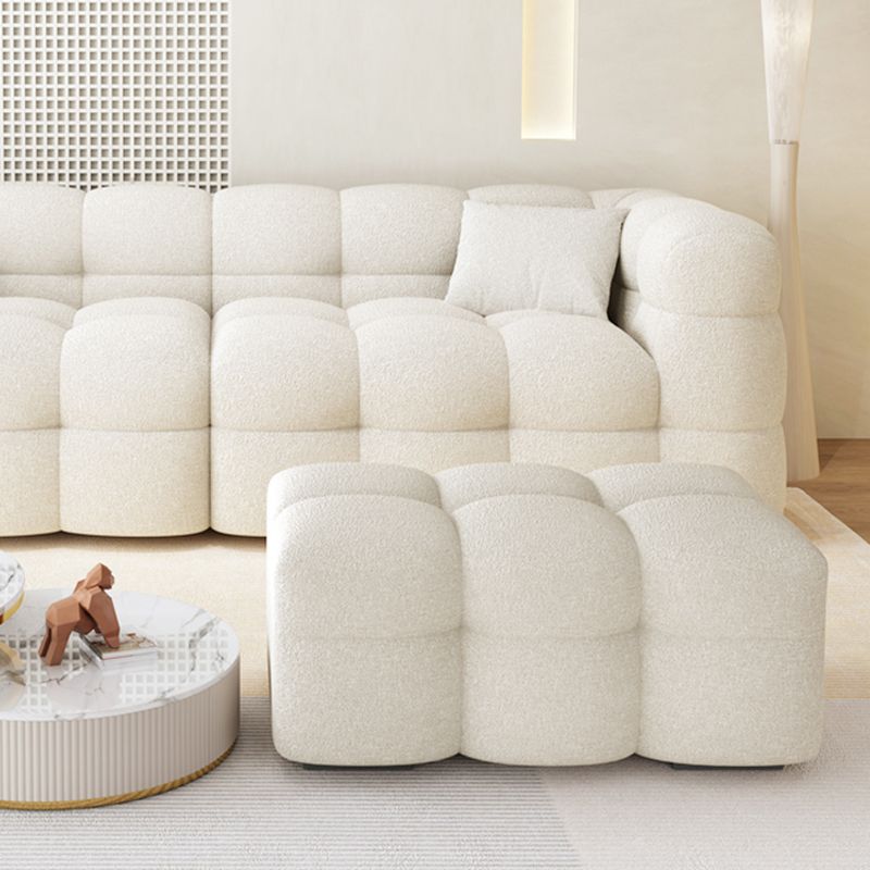 Nordic Biscuit Back Wool Sofa Tuxedo Arm 41.3"d Sofa in Cream