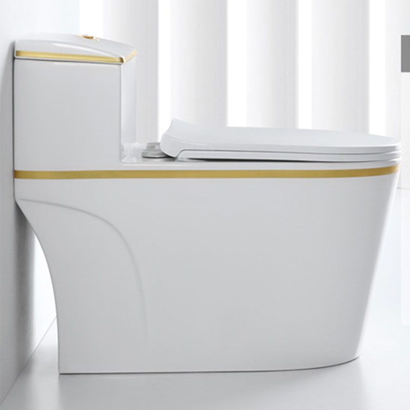 Siphon Jet Toilet Traditional One-Piece Toilet with Slow Close Seat