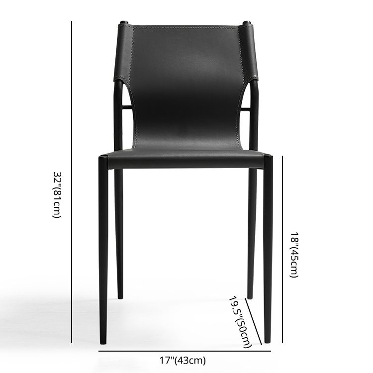 Chaise d'appoint de salle à manger contemporaine en cuir, finition mate, dossier solide (Ensemble de 2)
