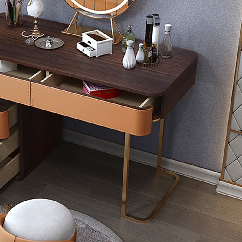 Glam 17.72" Wide Wooden Makeup Vanity with 5 Drawers for Bedroom