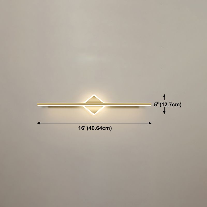 Gold LED Vanity Light Fixtures Modernist Mirror Front Lighting with Silicone Shade