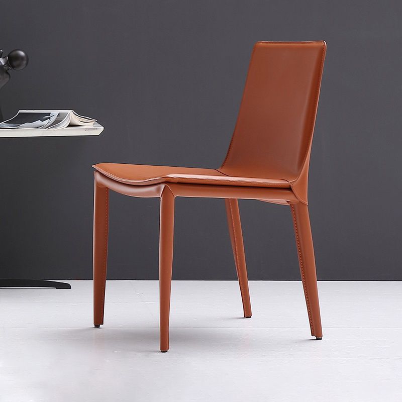 Chaises latérales de salle à manger en métal de style glam chaise sans bras solide pour cuisine
