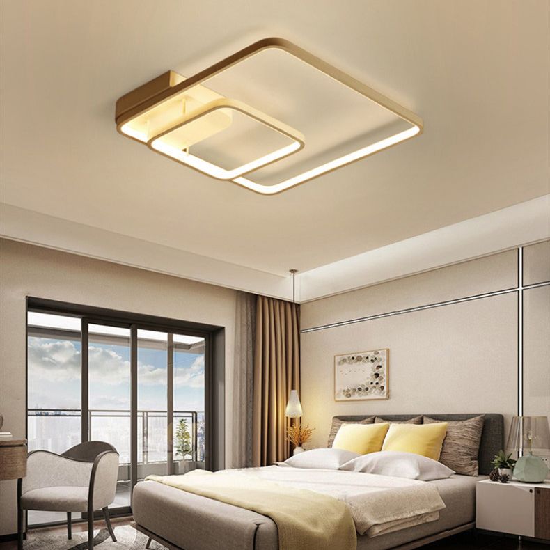Lámpara de techo de 2 cuadrados LECH SEMI FLUSH MANTEP de LED moderno para dormitorio