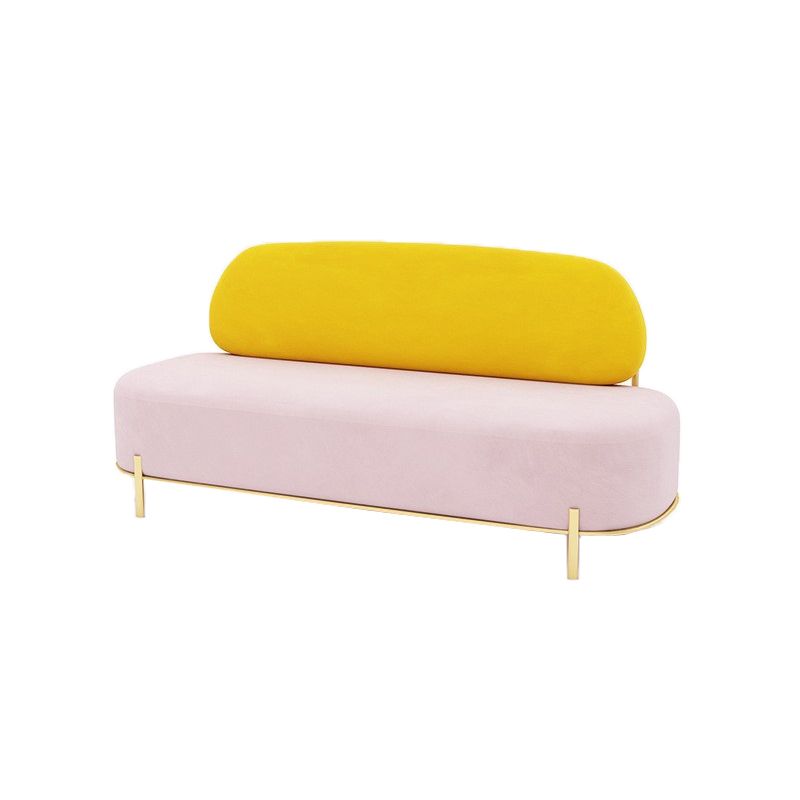 Armless Contemporary Sofa Velvet Tight Back for Apartment Sofa