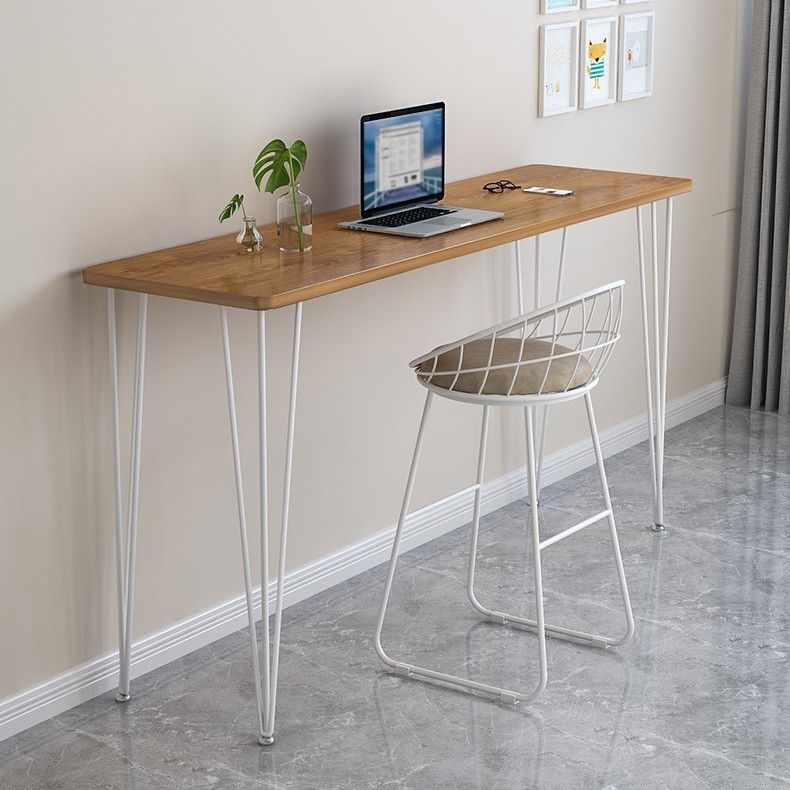 Industrial Style Rectangle Wood Top Counter Table 42-inch Height Modern Bar Table