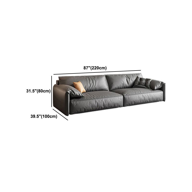 Contemporary Standard Square Arm Sofa Couch in Grey for 2/3/4 People