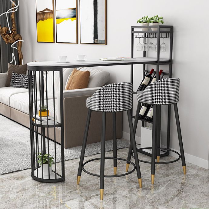 Bucket Bar Stools Metal Low Back Dining Stools with Metal Base