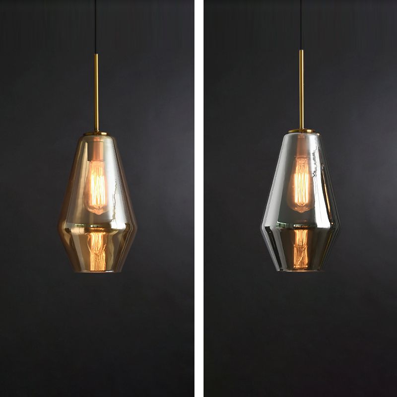 1 pendentif suspendu léger de style industriel en verre