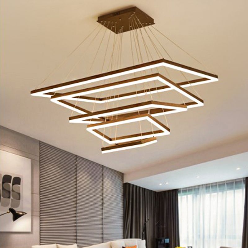 Lámpara de lámpara LED de café acrílico de colgante de 3/4/5 de colgantes colgantes