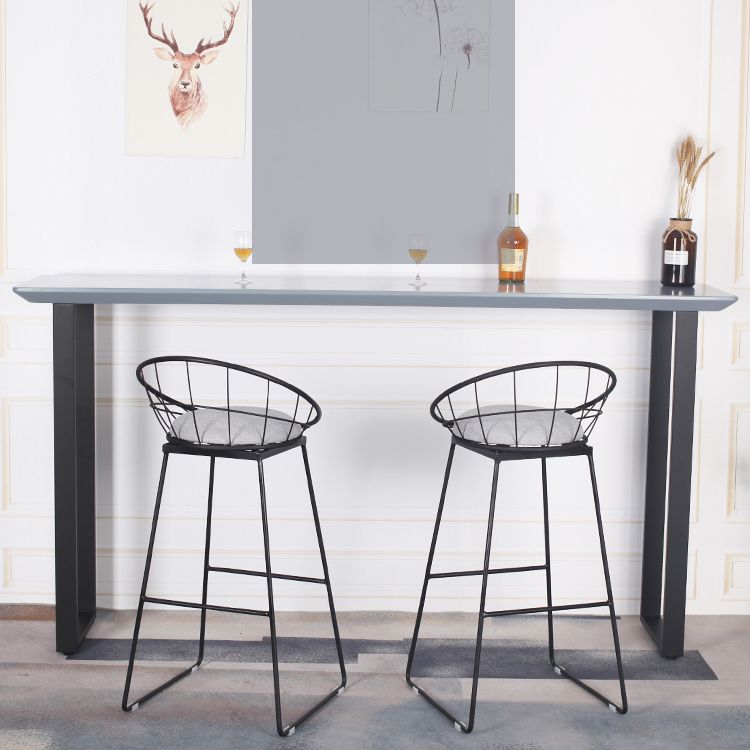 Indoor Grey Wood Bar Set 1/2/3 Pieces Rectangle Industrial Table and Stool Set