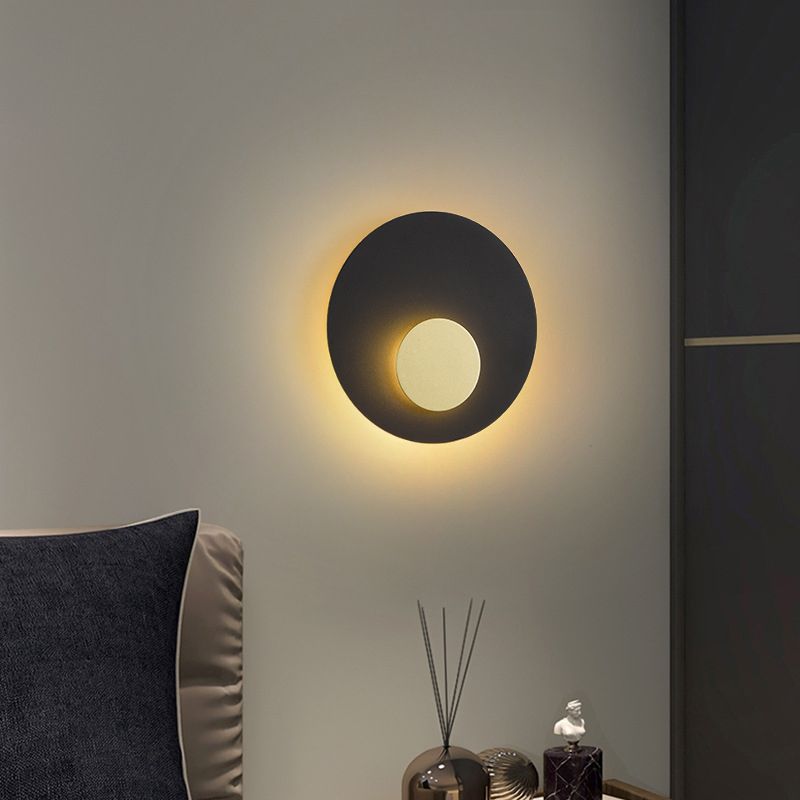 2-Light Round Wall Light Modern Metal Wall Lights for Living Room