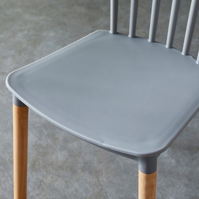 Contemporary Wood Indoor-Outdoor Room Side Chair Slat Back Chair