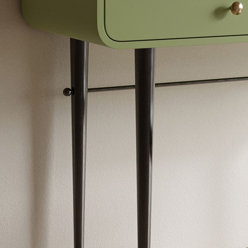 16.53" Wide Glass Makeup Counter Green Vanity Tables with 2 Storage Drawers