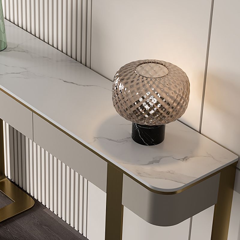 Modern Stone Accent Table Stain Resistant 33.46" Tall Console Table