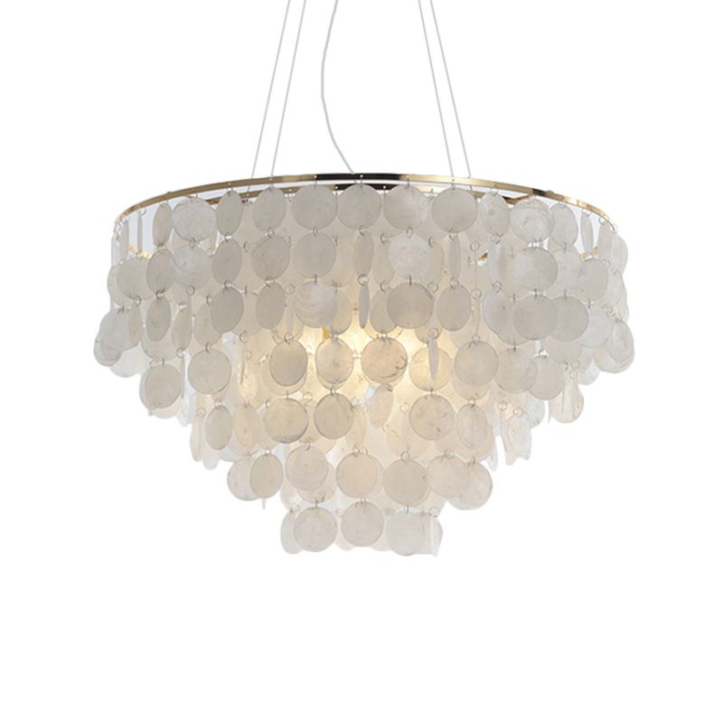 4 lichten waterval hanger kroonluchter hedendaagse schaal hangend hanglamp in wit