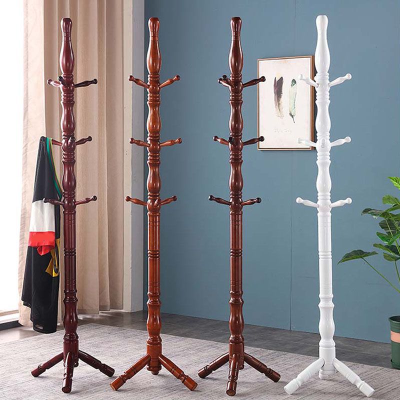 Traditional Hall Stand Wood Hooks Included Free Standing Entryway Kit Coat Hanger