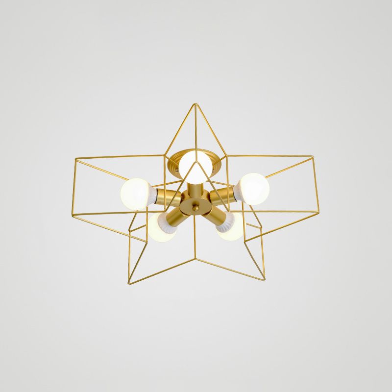 Semplicità a forma di stella della luce di flusso 5 teste del metallo della luce di soffitto per la camera da letto