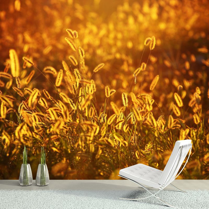 Foxtail Plant Mural Wallpaper Eco-friendly Moisture Resistant for Bedroom Decor