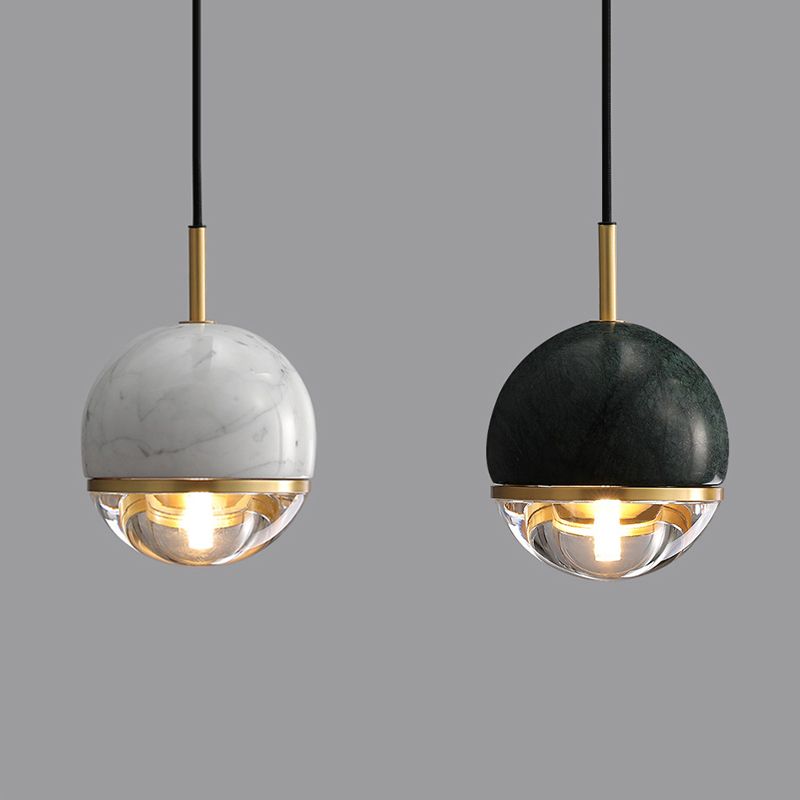 Modern Style Hanging Ceiling Light Global Suspension Pendant Light with Stone Shade