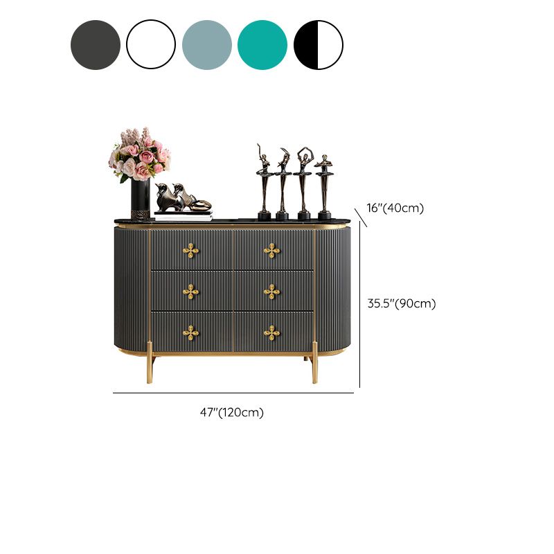 Wooden Dresser Glam Horizontal Storage Chest with Metal Legs