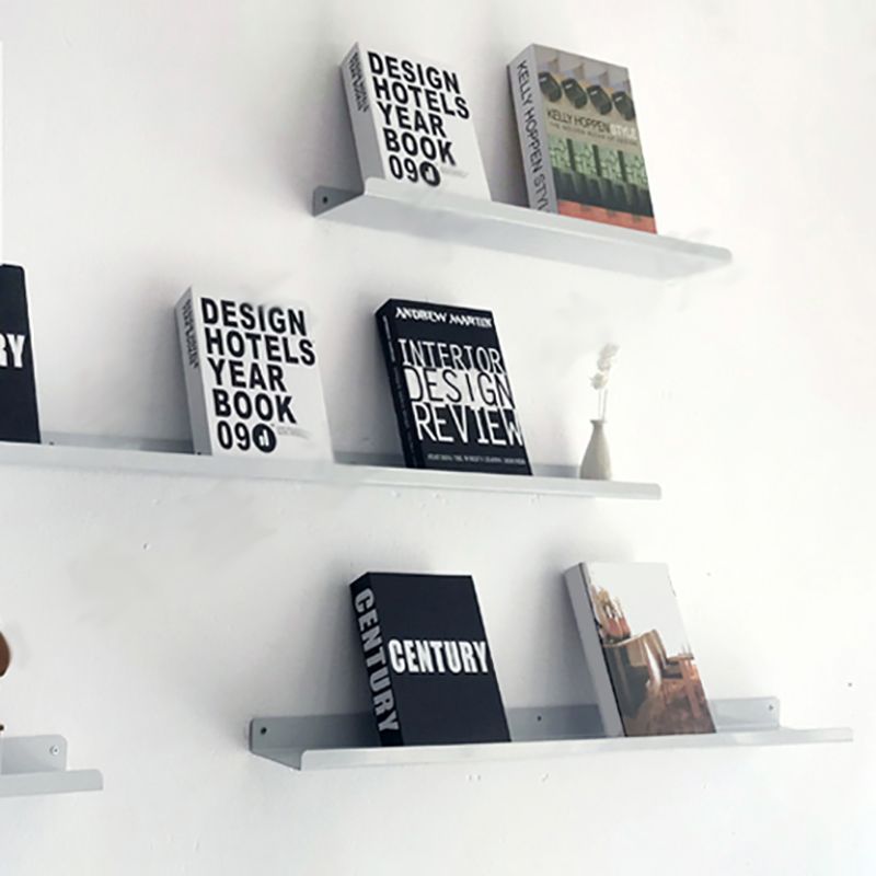 Floating Closed Back Bookshelf Metal Contemporary Bookcase with Shelf