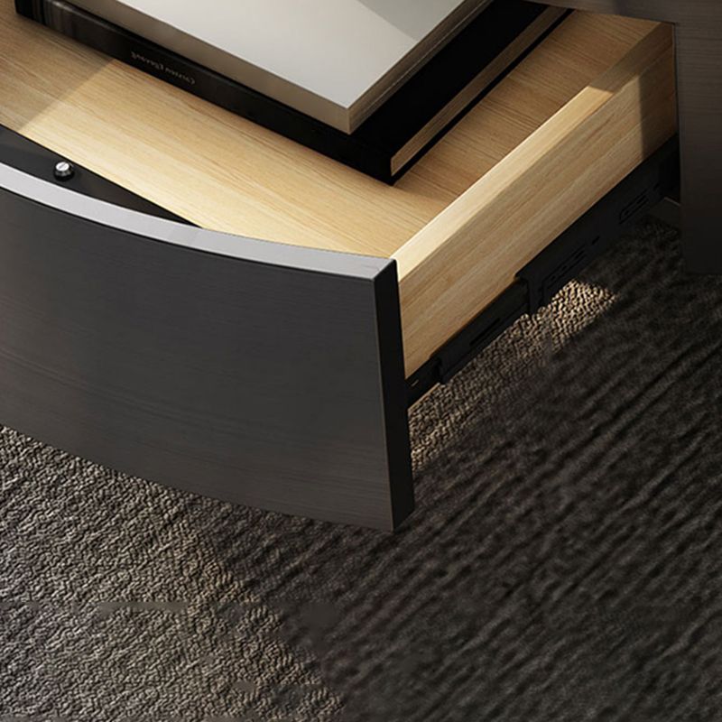 Pedestal Glam Coffee Table Slate Nesting Coffee Table Set with Drawer