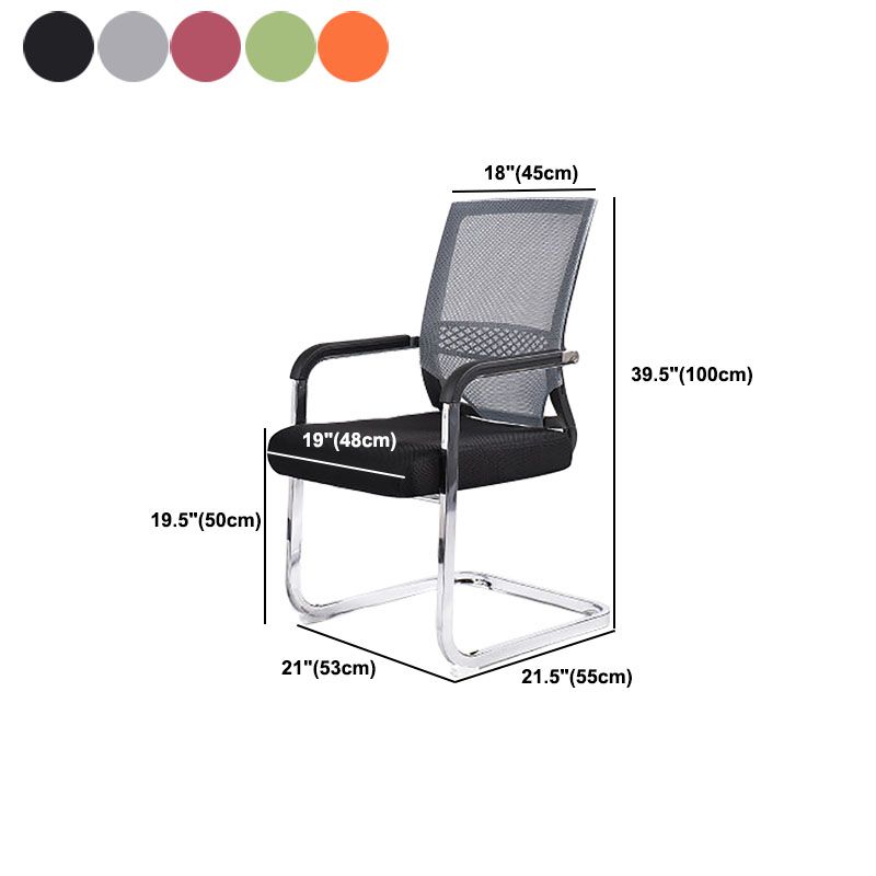 Modern Fixed Arms Office Chair Lumbar Support No Wheels Office Chair