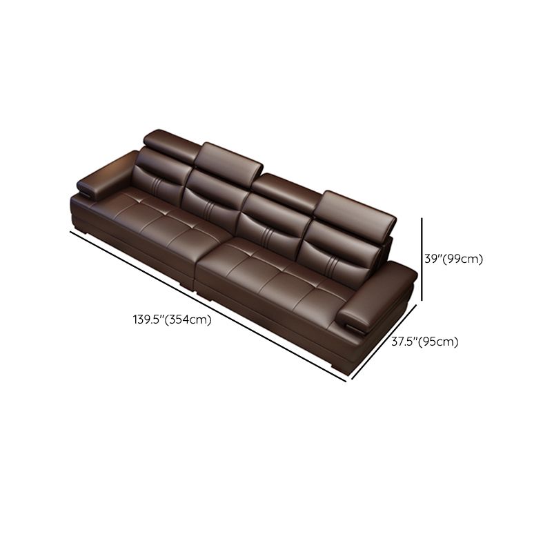 Contemporary Sectional Sofa Tufted Genuine Leather Sectionals