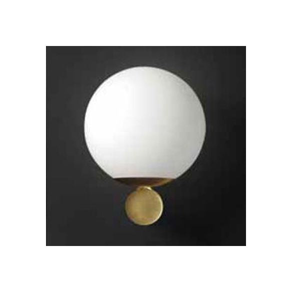 White Glass Sphere Wall Lighting Modern 1 Light Gold Led Wall Mount Light Fixture