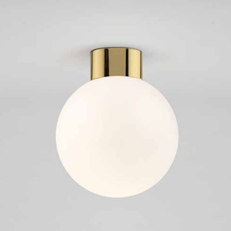 Circle Shape Flush Mount Modern Metal Ceiling Light with Glass Shade for Living Room