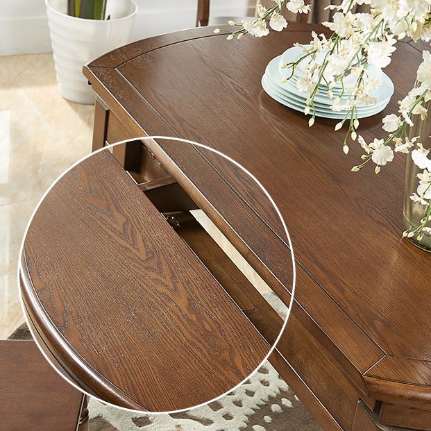 7 Piece Dining Room Table and Chair Set Solid Wood Table Dining Room Set