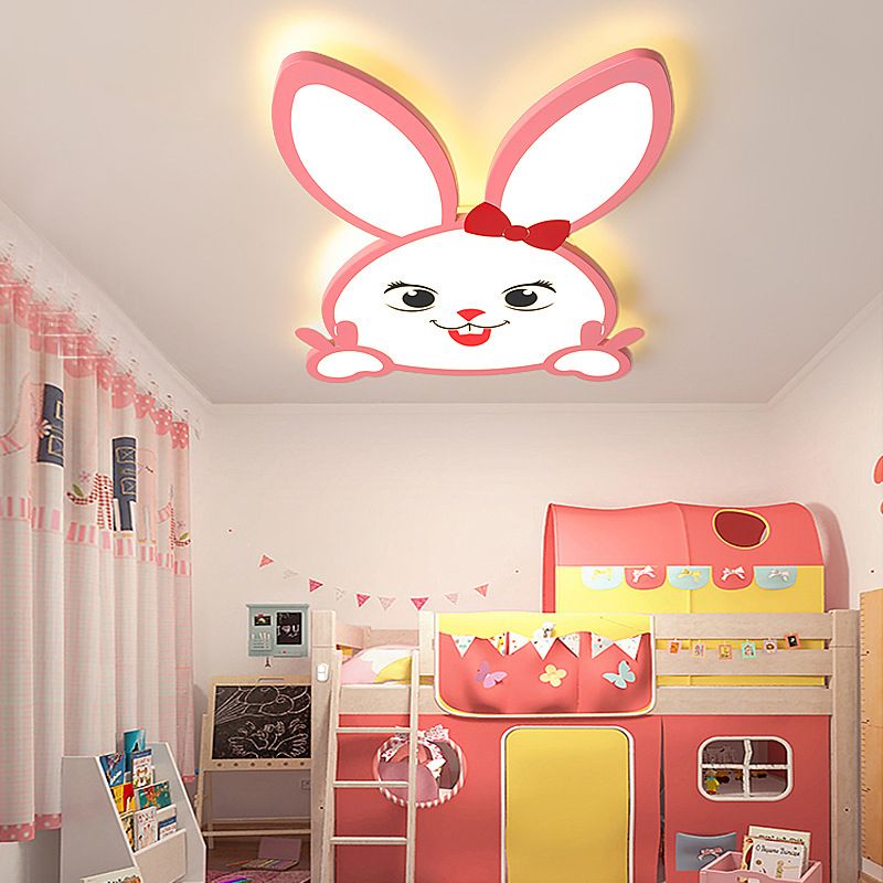 Animal Flushmount Lights Cartoon Acrylic Ceiling Mounted Fixture for Bedroom