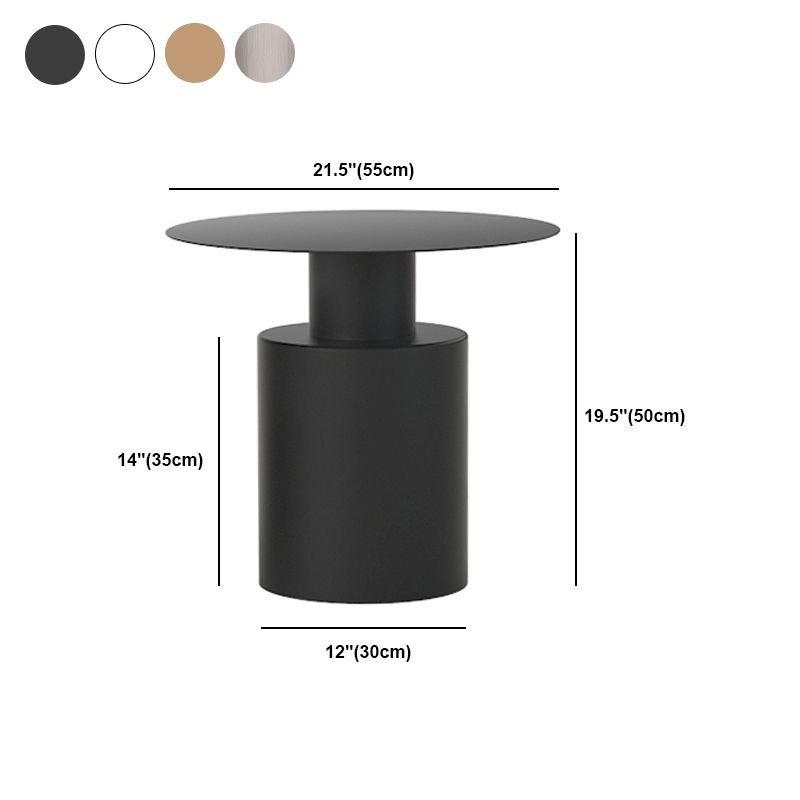 Round Metal Coffee Table Mid-century Modern Pedestal 2-Piece Cocktail Table