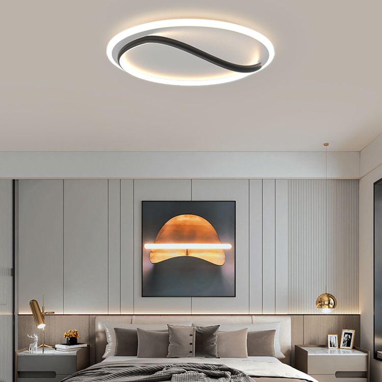 Linear Acrylique Flush Mount Modern Style 1-Light LED Ceiling Lamp for Bedroom