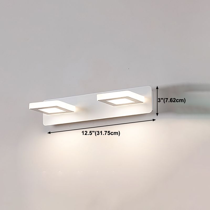 Postmodern Metal Vanity Light White Strip Multi Lights LED Mirror Light for Bathroom
