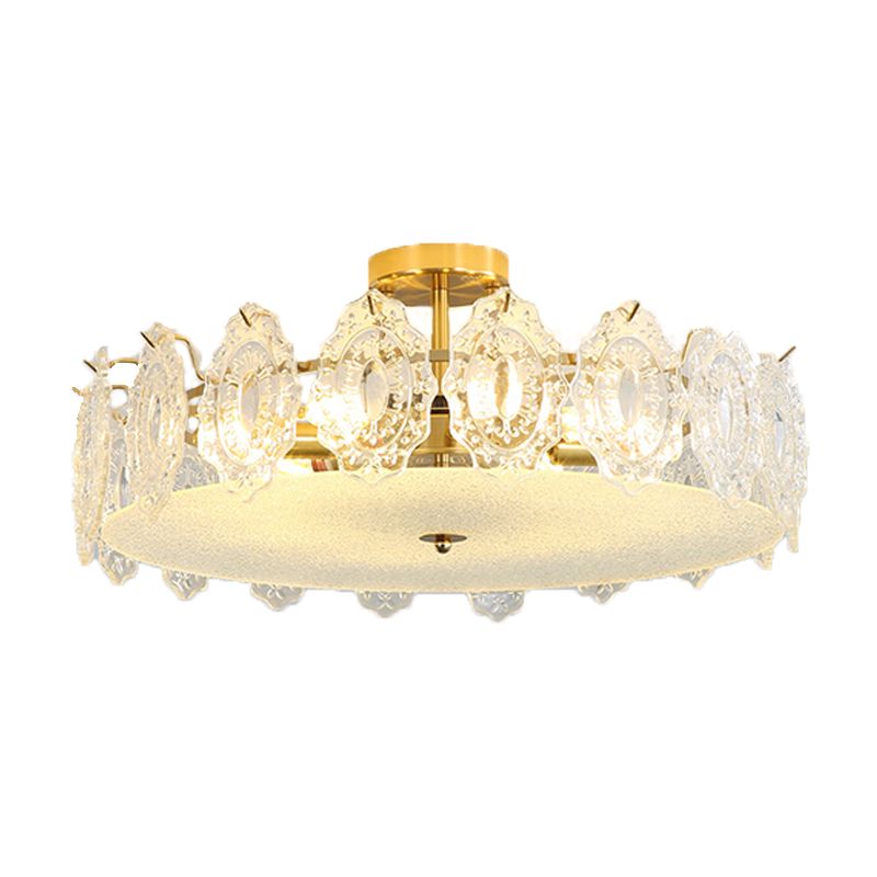 Contemporary Ceiling Lamp Household Glass Shade Flush Mount Light Fixture