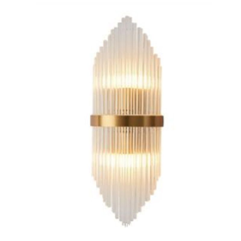 Geometrischer Schatten 2-Lights Wandleuchten Moderner Kristallwandmontageleuchte in Gold
