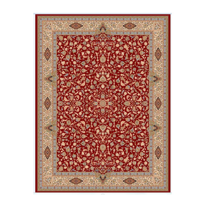 Red Retro Teppich Mischung Graphic Teppich Färbung Resistenter Teppich für Wohnzimmer
