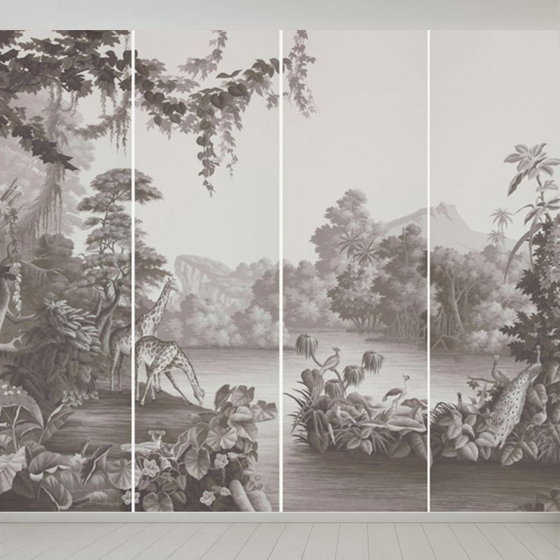 Whole Forest Scene Mural Wallpaper for Wall Decor Tropical Bedroom Wall Covering