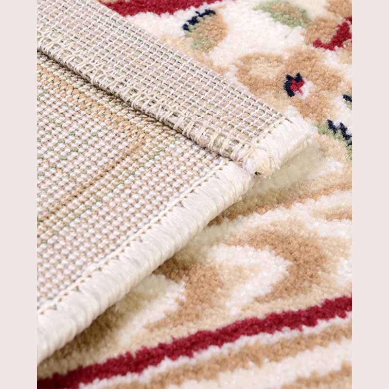 Funky Carpet Modern Floral Print Indoor Rug Polyester Non-Slip Backing Carpet for Living Room