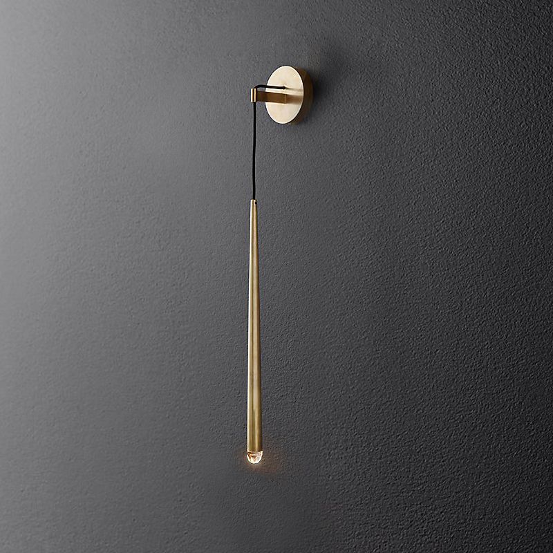 Elongated Dome/Tube/Tapered Wall Light Postmodern Smoke Grey/Green/White Glass 1 Head Living Room Wall Hanging Lamp in Gold/Black