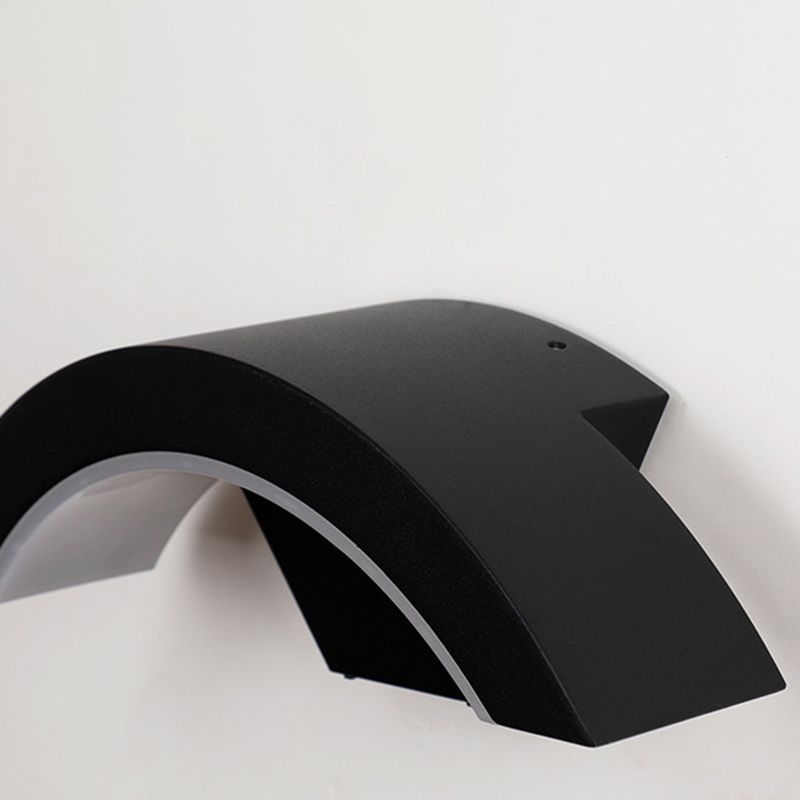 Modern Outside Geometric Wall Light Fixture Metal 1 Light in Black