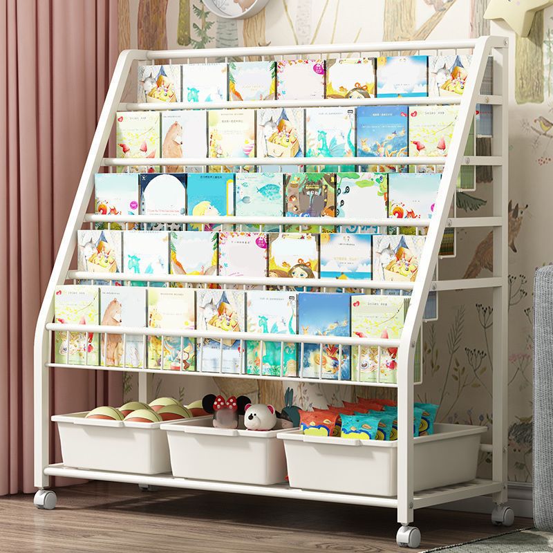 Metal Ladder Bookcase Vertical Shelf Bookcase for Study Room