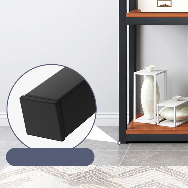 Geometric Book Shelf Wooden and Metal Bookcase for Home Office