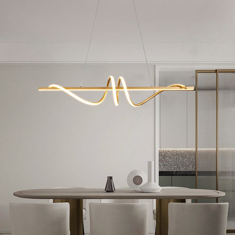 LED Kitchen Island Lighting Modern Golden/Black Ceiling Light for Foyer