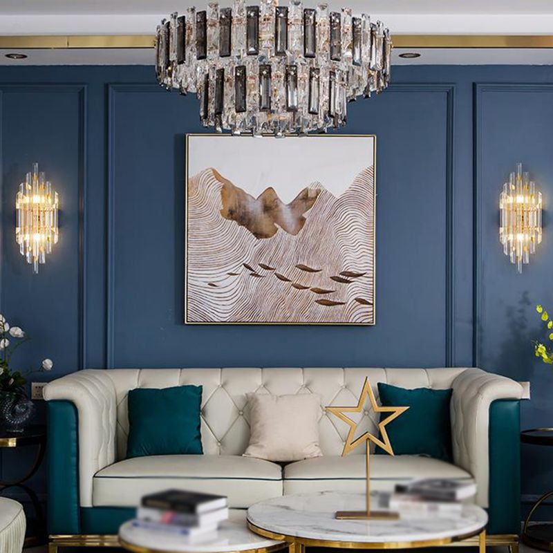 Clear Crystal 2 - Light Wall Sconce in Gold Metal Post Modern Wall Light