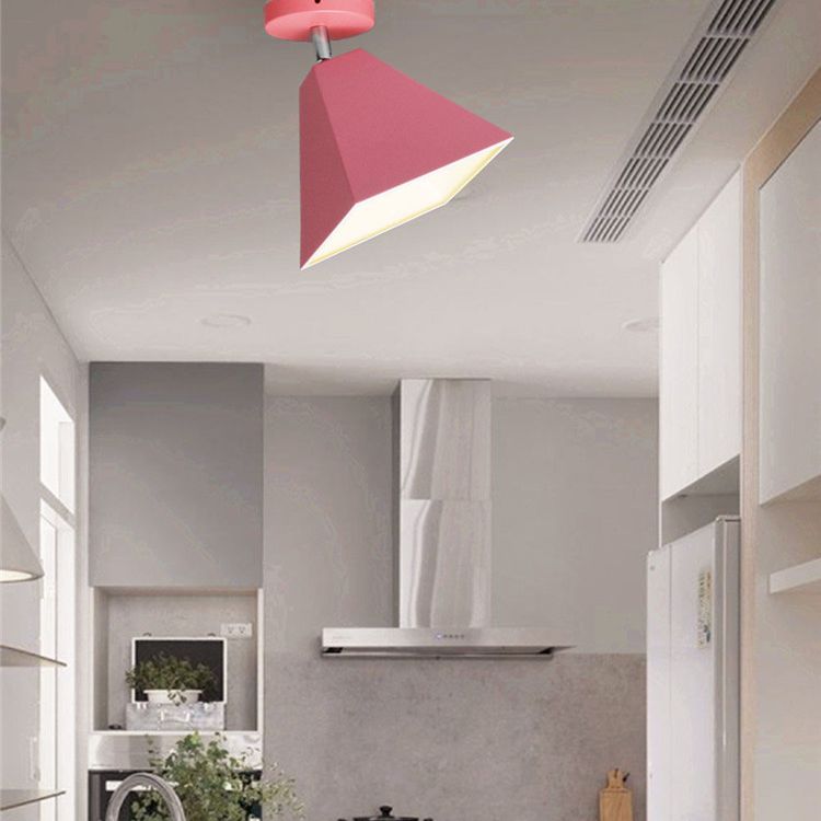 Trapezoid Flush Light 1 Light Metal Modern Flush Mount Ceiling Light Fixtures