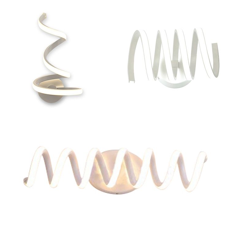 3/4/7 SPIRAL acrylique LED Murce Murce moderne Light White White Mur Wall Lampe en lumière chaude / blanc / naturel