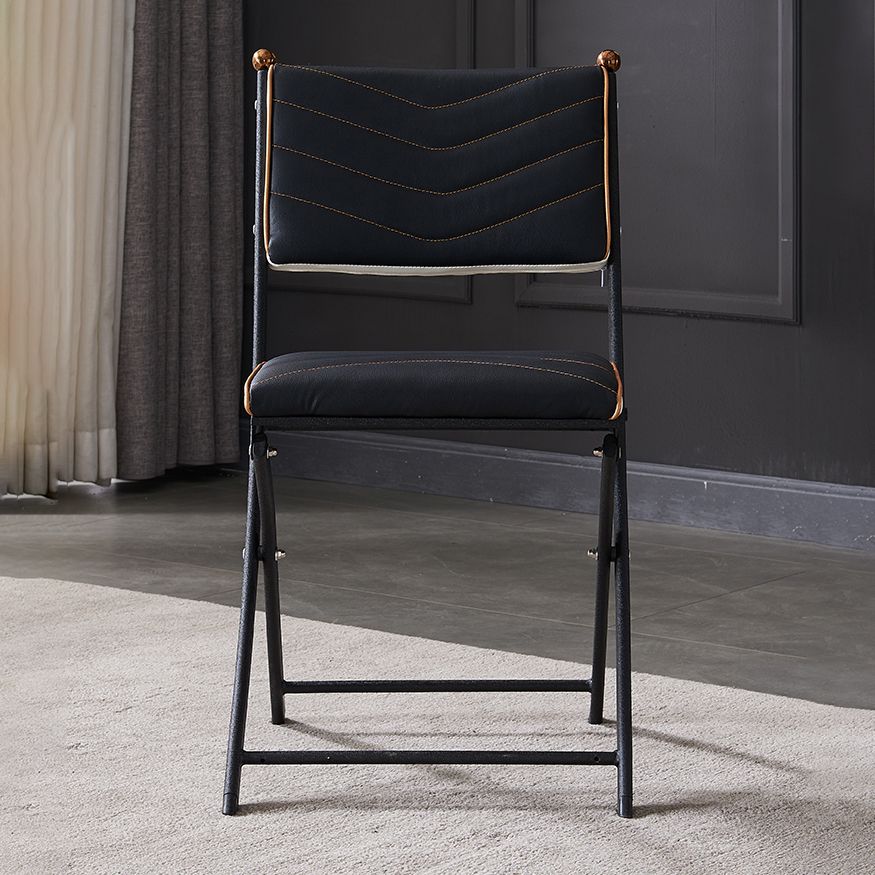Silla lateral de metal moderna para interiores y exteriores, silla lateral de comedor plegable con respaldo abierto