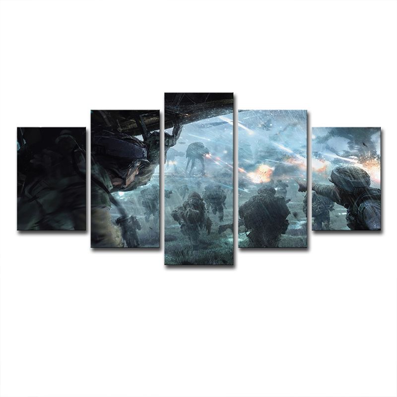 Sci-Fi Star Wars Wall Art Print Canvas Multi-Piece Blue Wall Decor for Boys Bedroom